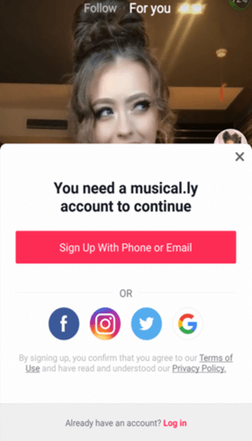 Login Musical.ly Account